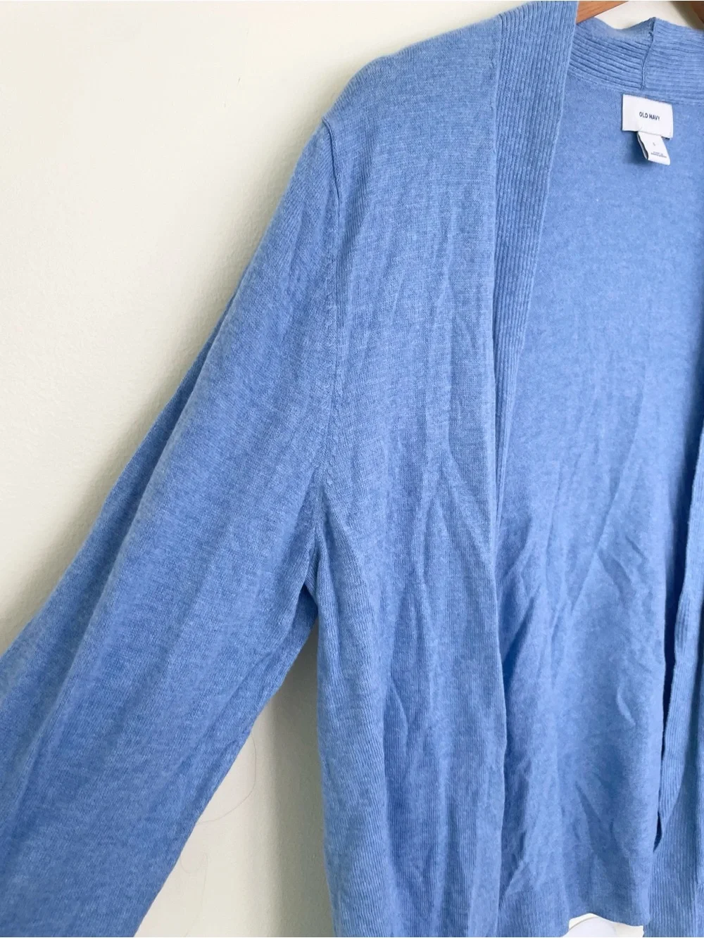 Old Navy Open Cardigan Sweater Light Blue L Large Lightweight Flowy Cotton Blend